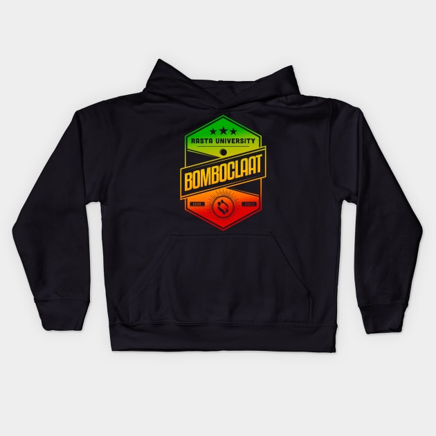 Rasta University Bomboclaat Rasta Colors Reggae Kids Hoodie by rastauniversity